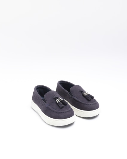 Mini boys navy loafers