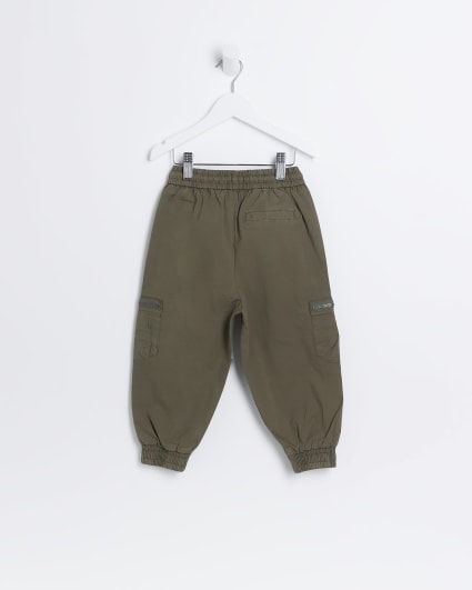 Mini Khaki Zip Cargo Trousers
