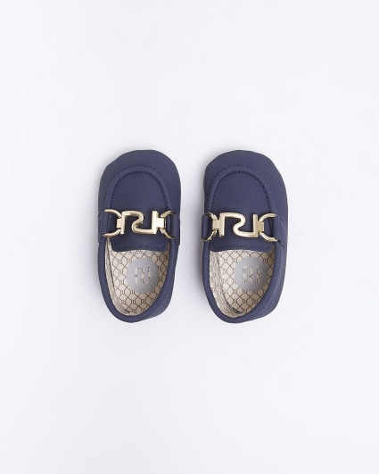 Baby Boys Blue Suedette Loafers