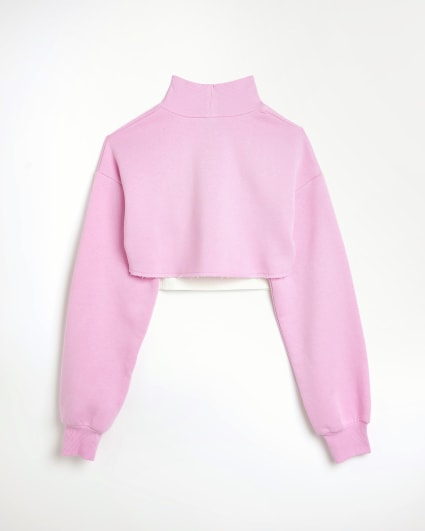 Girls pink 2 in 1 sweatshirt