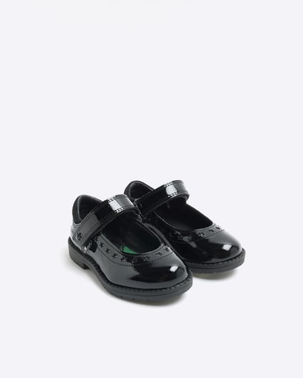 Girls Black Diamante Buckle Sliders (Younger 10-Older 5) - Matalan