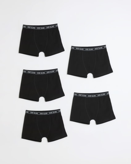 Boys black RI boxer shorts 5 pack