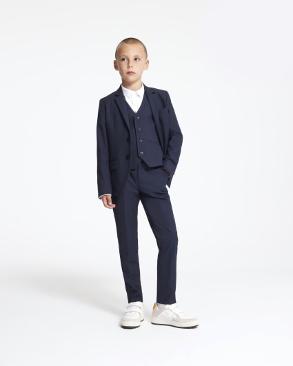 Boys navy suit trousers