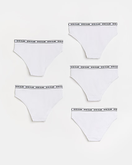 Girls white RI brief 5 pack