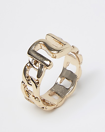 Girls gold RI chain ring