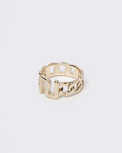 Girls gold RI chain ring