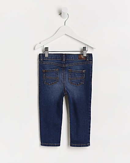 Mini boys blue rip skinny jeans
