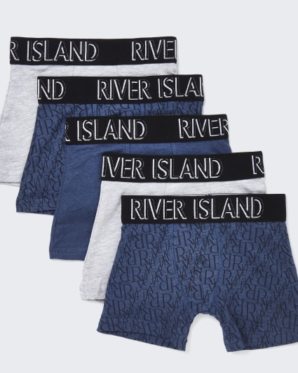 Mini boys navy monogram boxers 5 pack