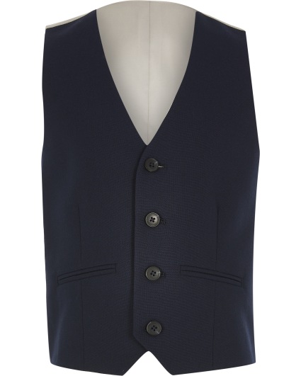 Boys navy button up waistcoat