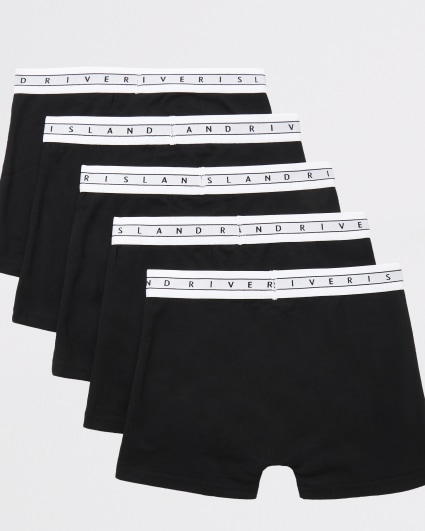 Boys black RI waistband boxers 5 pack