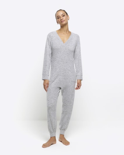 Grey long sleeve onesie