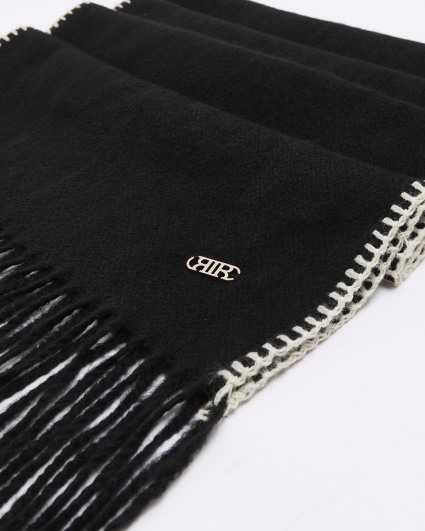 Black stitch detail scarf
