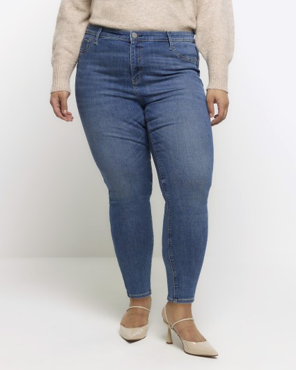 Plus blue skinny fit bum sculpt jeans