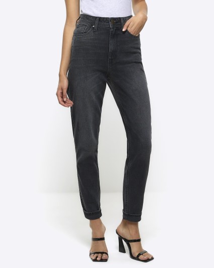 Black high waist mom jeans