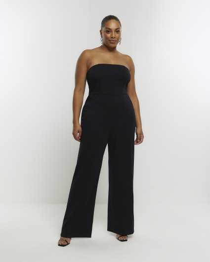 Plus black bandeau jumpsuit