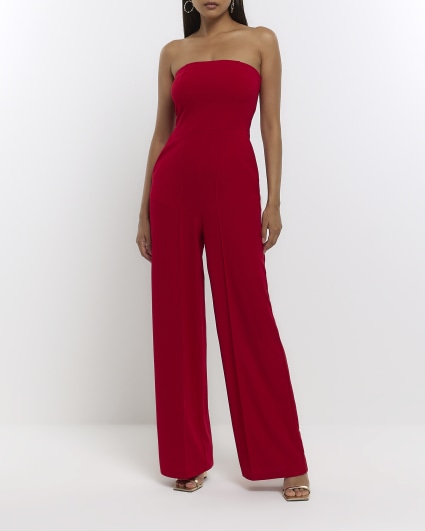 Red bandeau jumpsuit