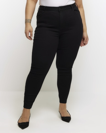 Plus black skinny fit bum sculpt jeans