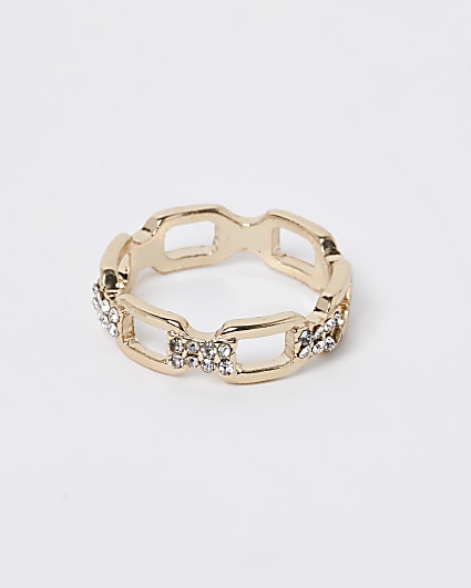 Gold chain link ring