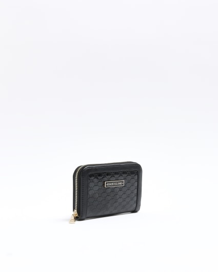 Black patent embossed RI purse