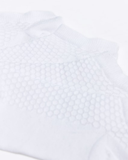 White honeycomb 2 pack trainer socks