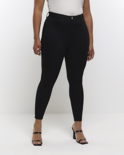 Plus black high waist skinny jeans