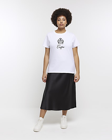 Plus white embroidered t-shirt