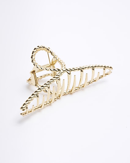 Gold twisted hair claw