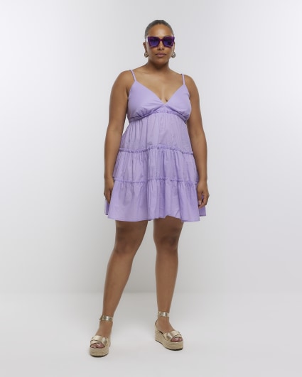 Plus Purple Beach Mini Dress
