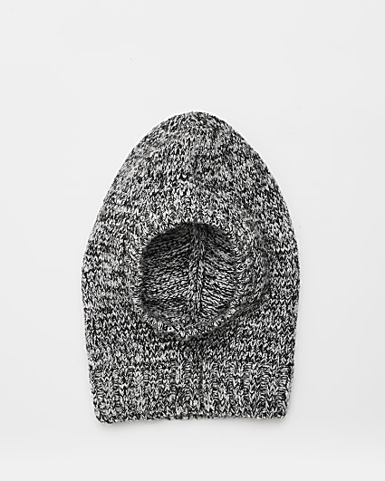 Grey knitted hood