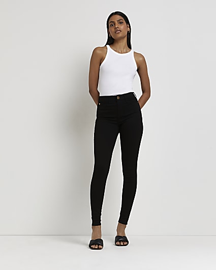 Black Molly Mid Rise Black Skinny Jeans