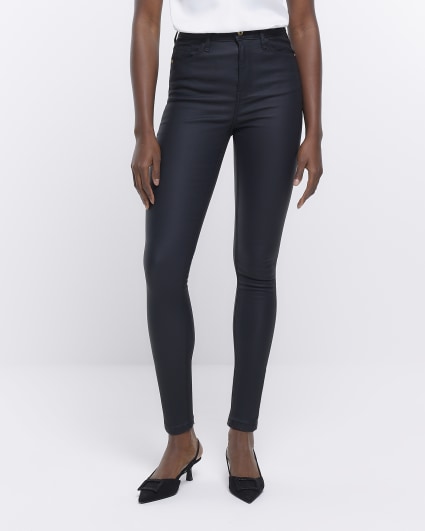 New Look lift and shape high waisted super skinny jeans in black