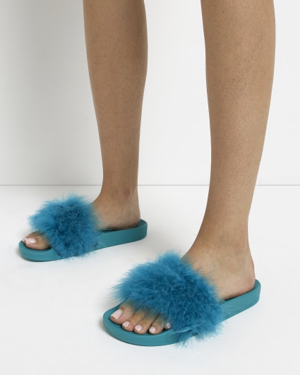 Blue feather sliders