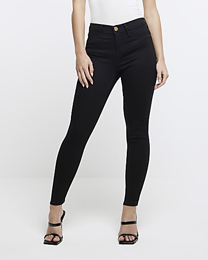 River Island Molly mid rise bum sculpt skinny jeans in black