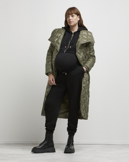 Black maternity joggers