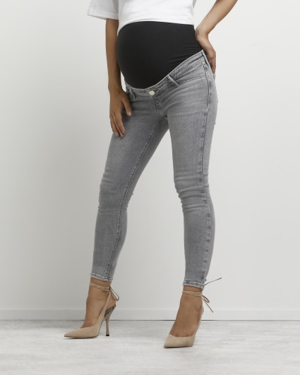Grey Molly maternity skinny jeans