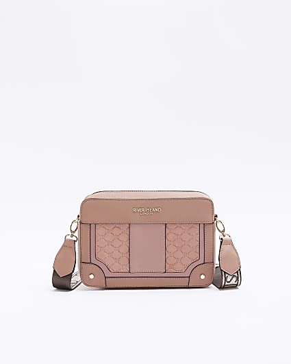 Pink RI monogram boxy cross body bag