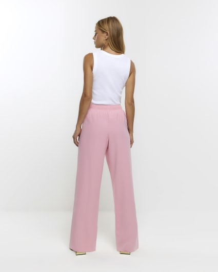 Pink wide leg elasticated trousers