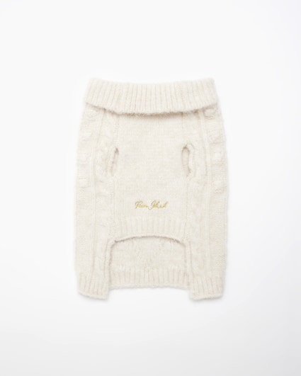 Cream Cable knit Dog Jumper