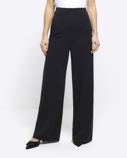 Vintage black trousers chain details high waisted ladies trousers