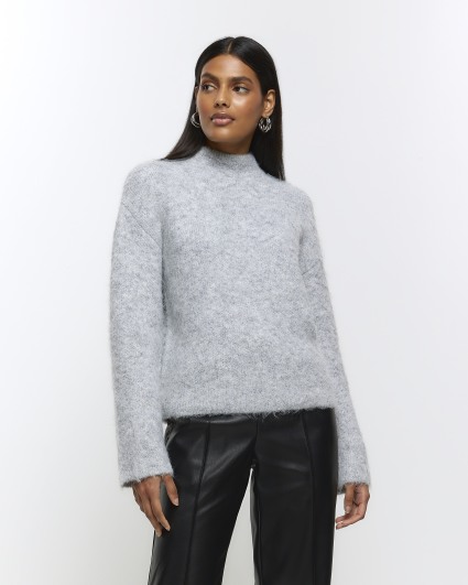 Grey high neck jumper