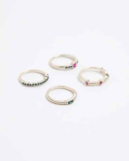 Gold stone ring multipack