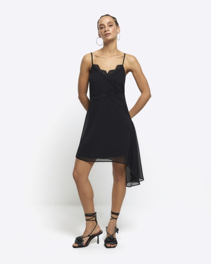 River island black slip 2024 dress