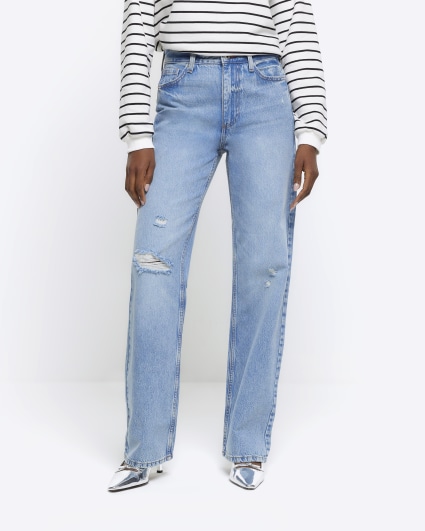 Calvin Klein Jeans High Rise Straight Jeans, DEFSHOP