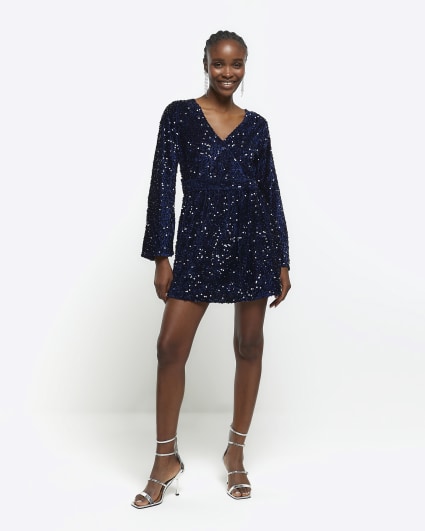 Fit and clearance flare glitter dress