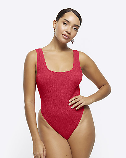 Red crinkle Swimsuit