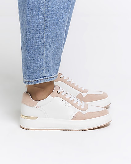 River island rose gold on sale trainers