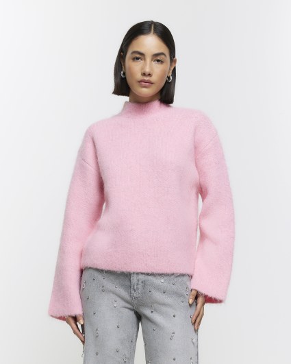 Pink high neck jumper