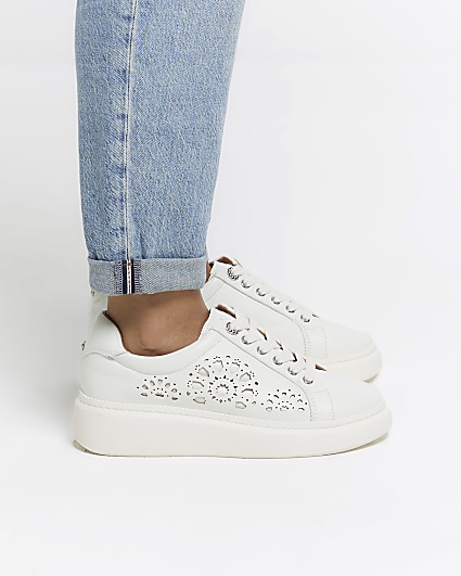 River island best sale ladies white trainers