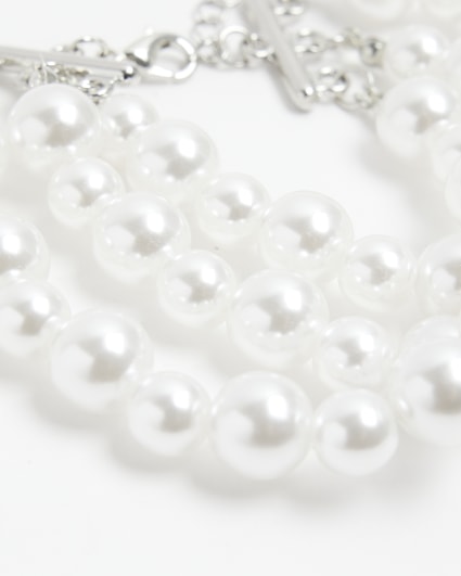 White Pearl Multirow Bracelet