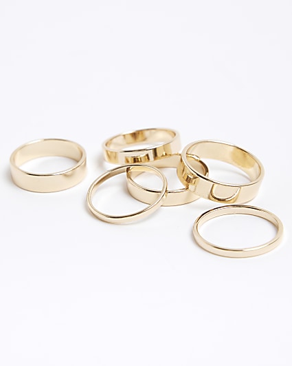 Gold band rings multipack